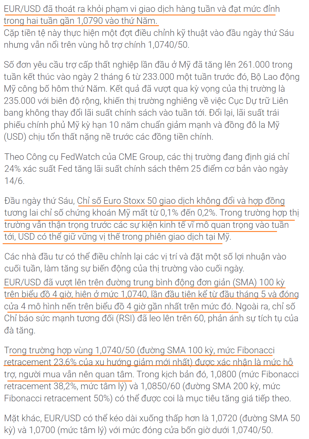 Thị trường EURUSD