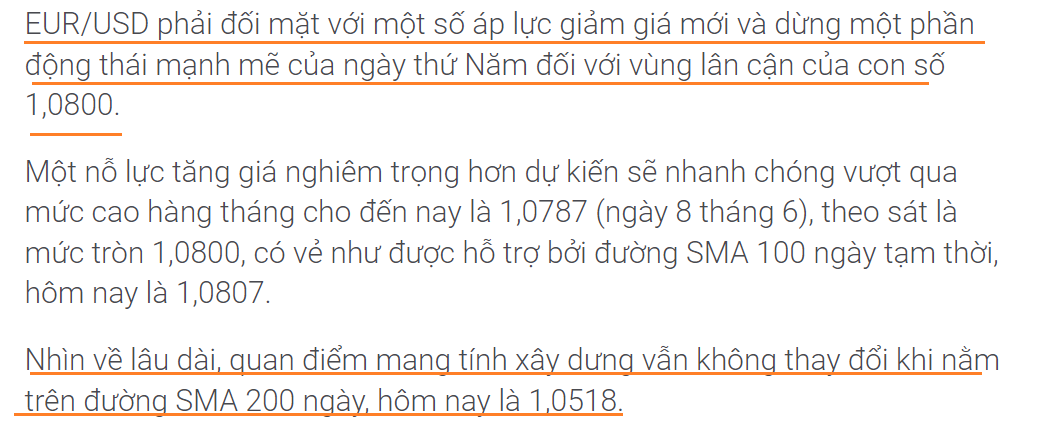 Thị trường EURUSD