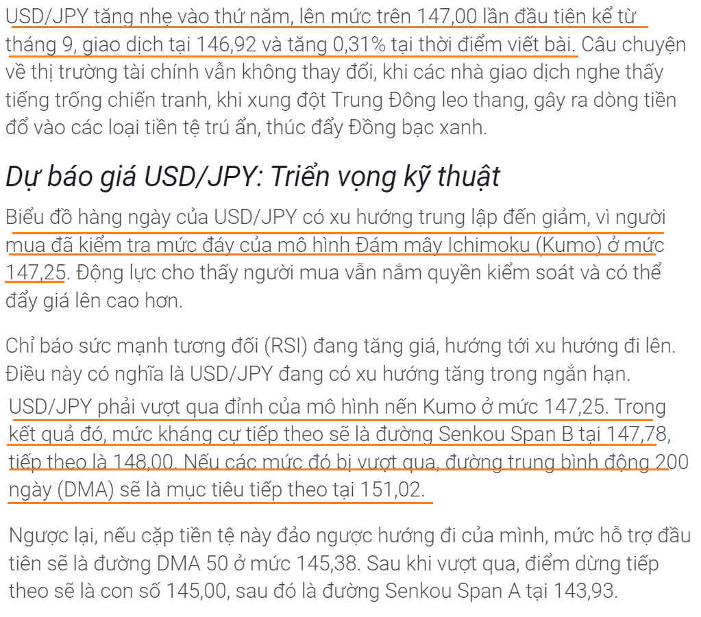 Thị trường USDJPY