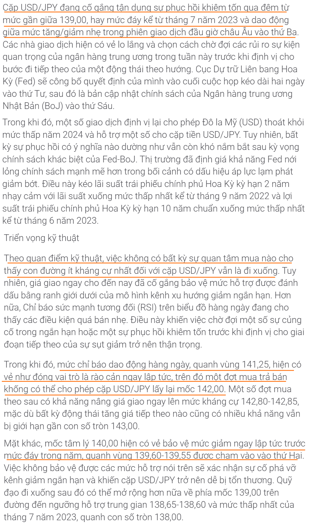 Thị trường USDJPY