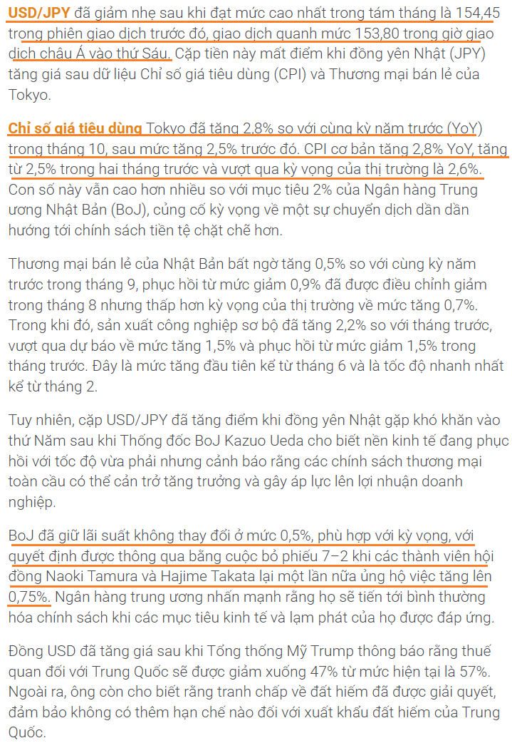 Thị trường USDJPY