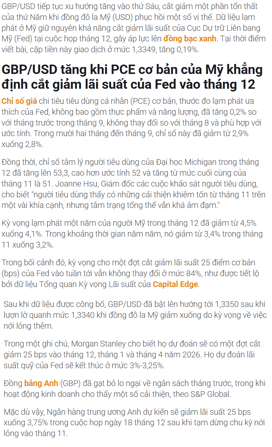 Thị trường GBPUSD