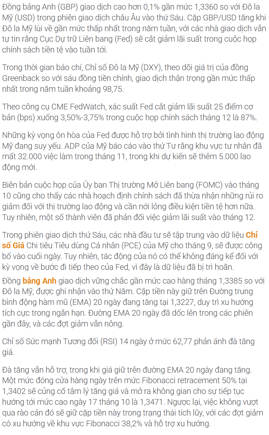 Thị trường GBPUSD